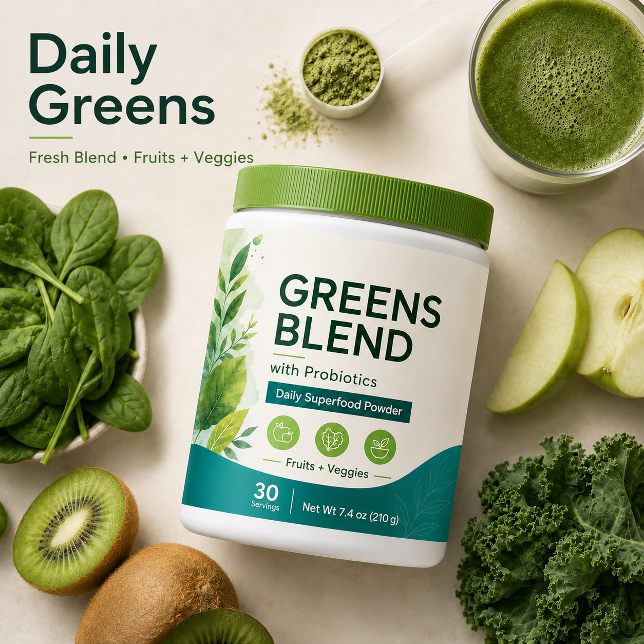 Daily Greens Powder with Probiotics 5