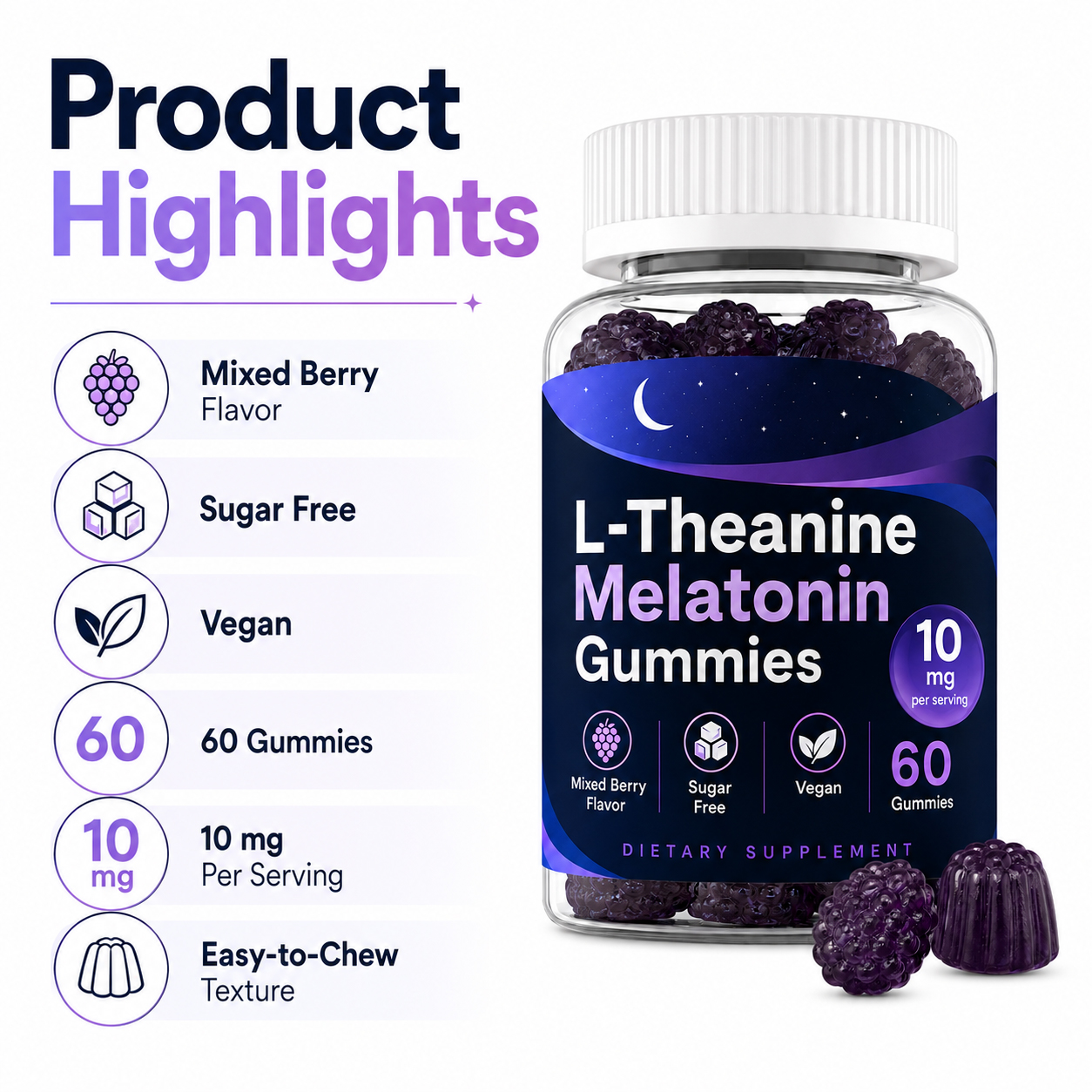 L-Theanine Melatonin Gummies