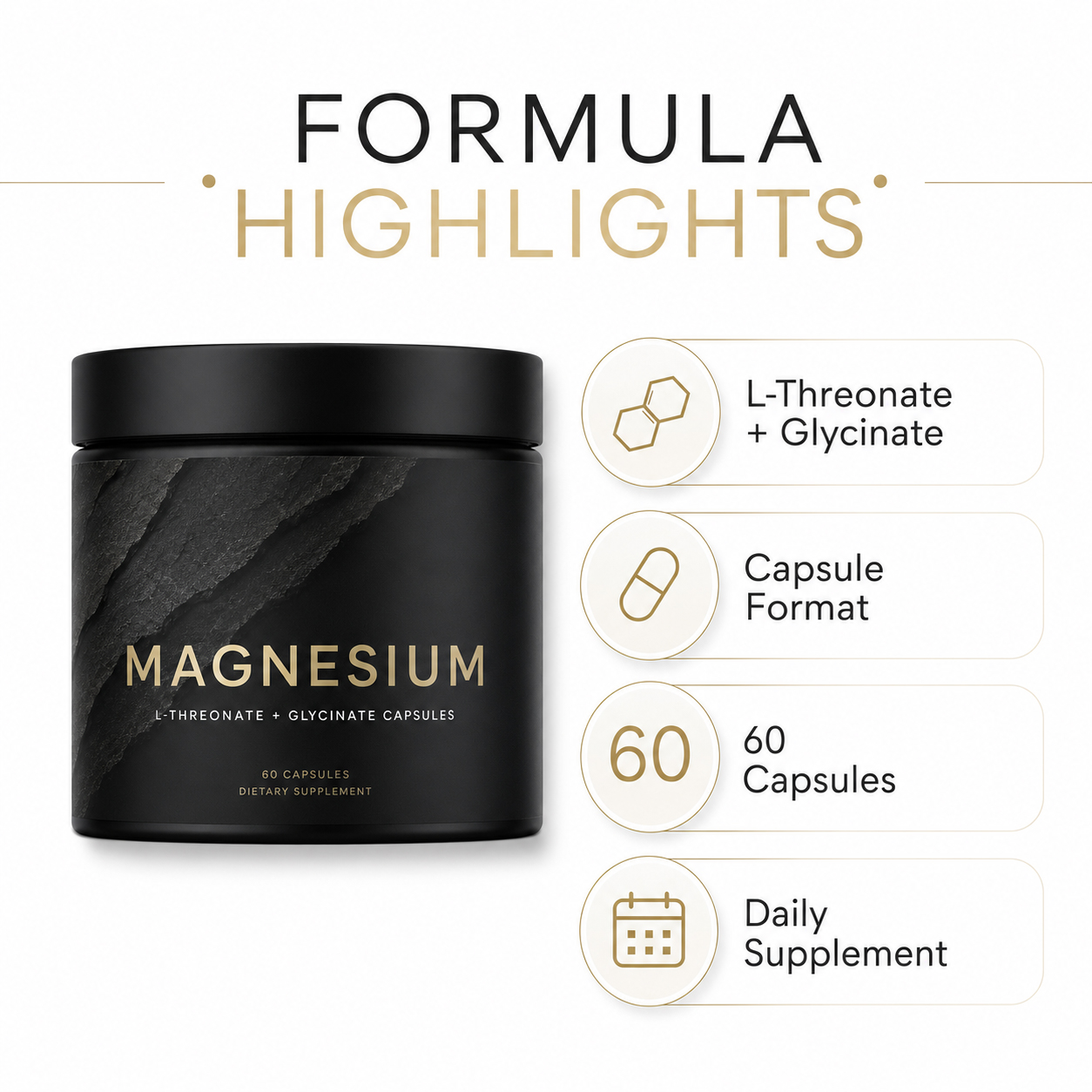 Magnesium L-Threonate + Glycinate Capsules