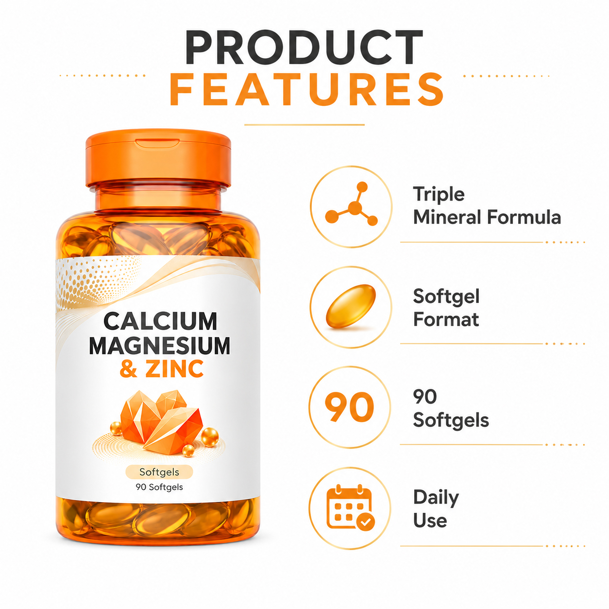 Calcium Magnesium Zinc Softgels 2