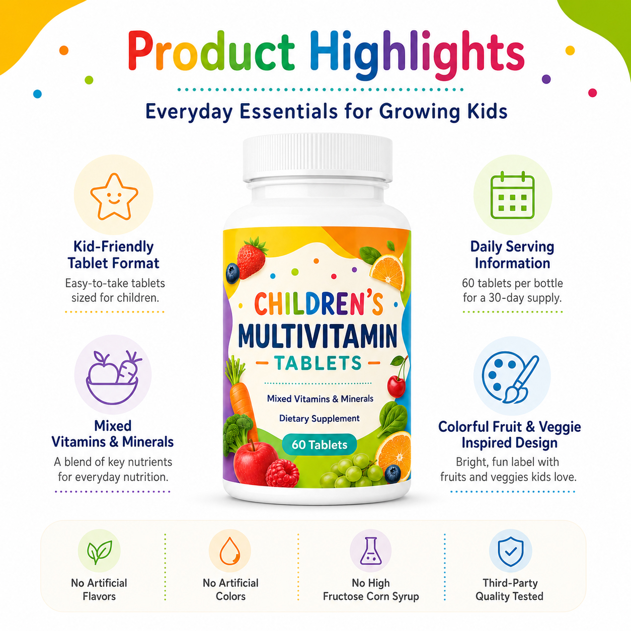 Private Label Children’s Multivitamin Chewable Tablets