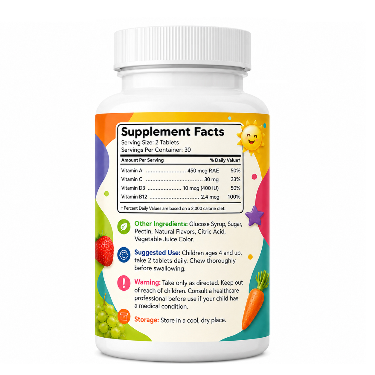 Private Label Children’s Multivitamin Chewable Tablets 3