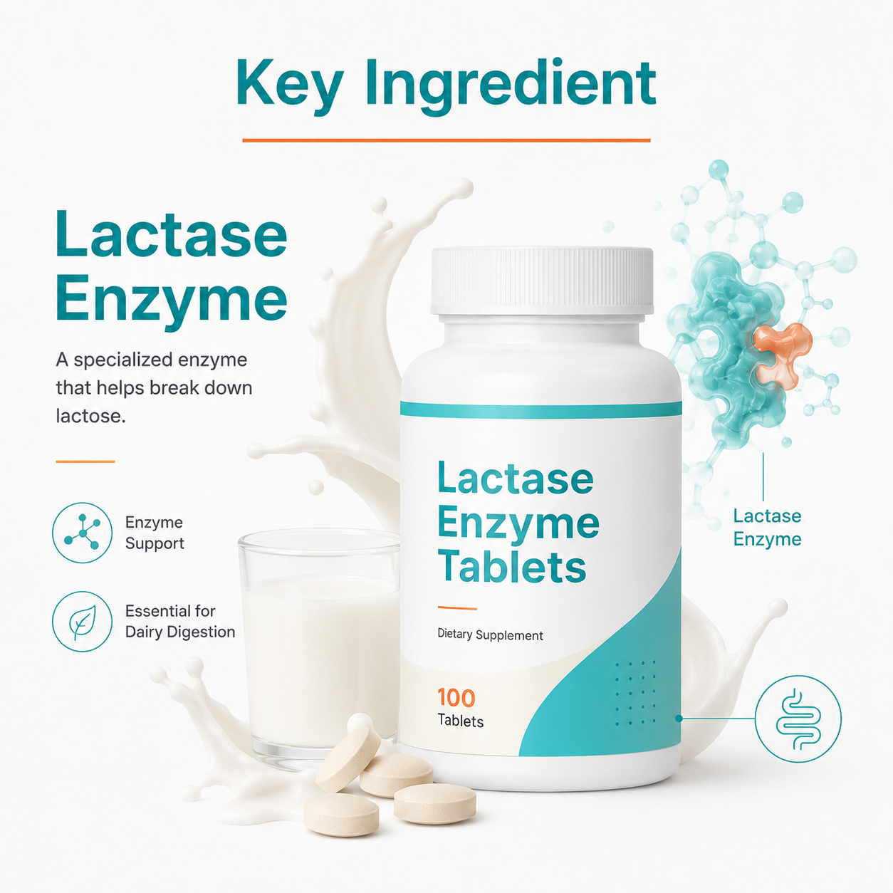 Lactase Enzyme Tablets 9000 FCC 2