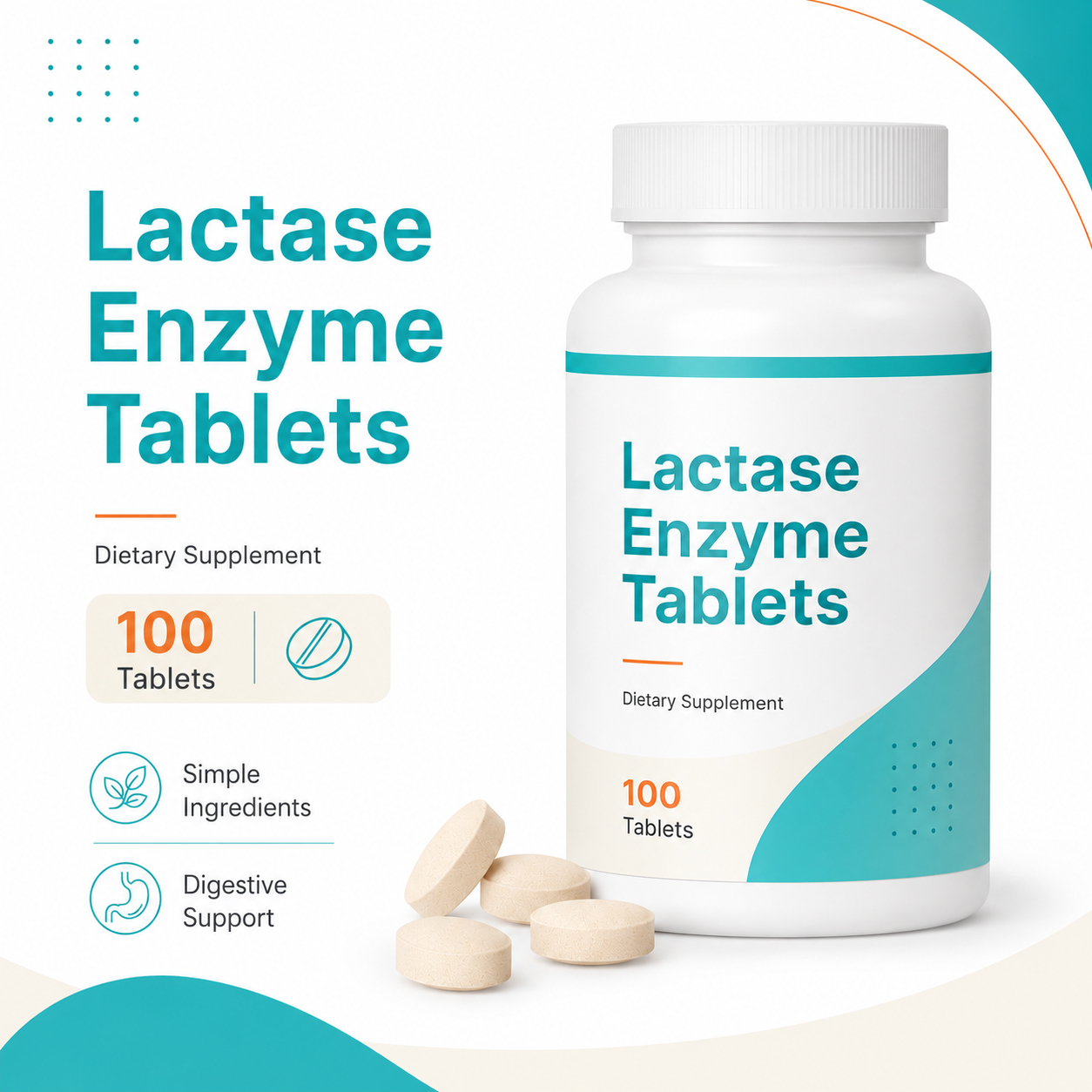 Lactase Enzyme Tablets 9000 FCC 5