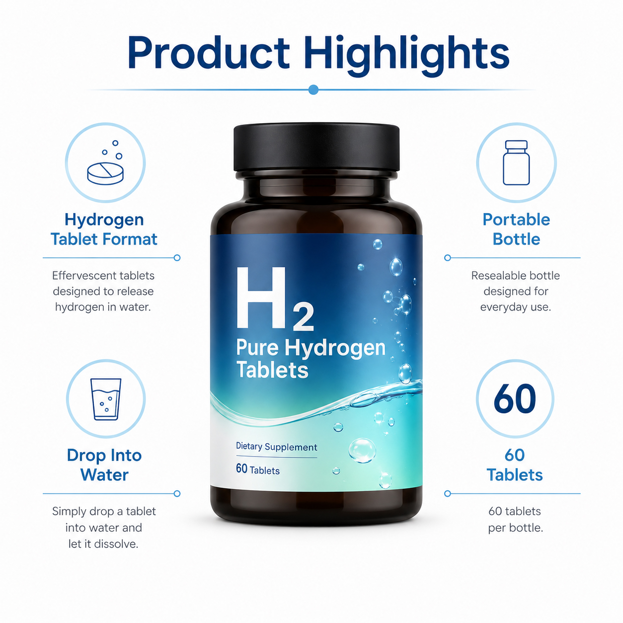 Molecular Hydrogen Tablets for Water